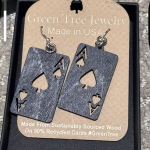 Green Tree Jewelry Ace of Spades Earrings
